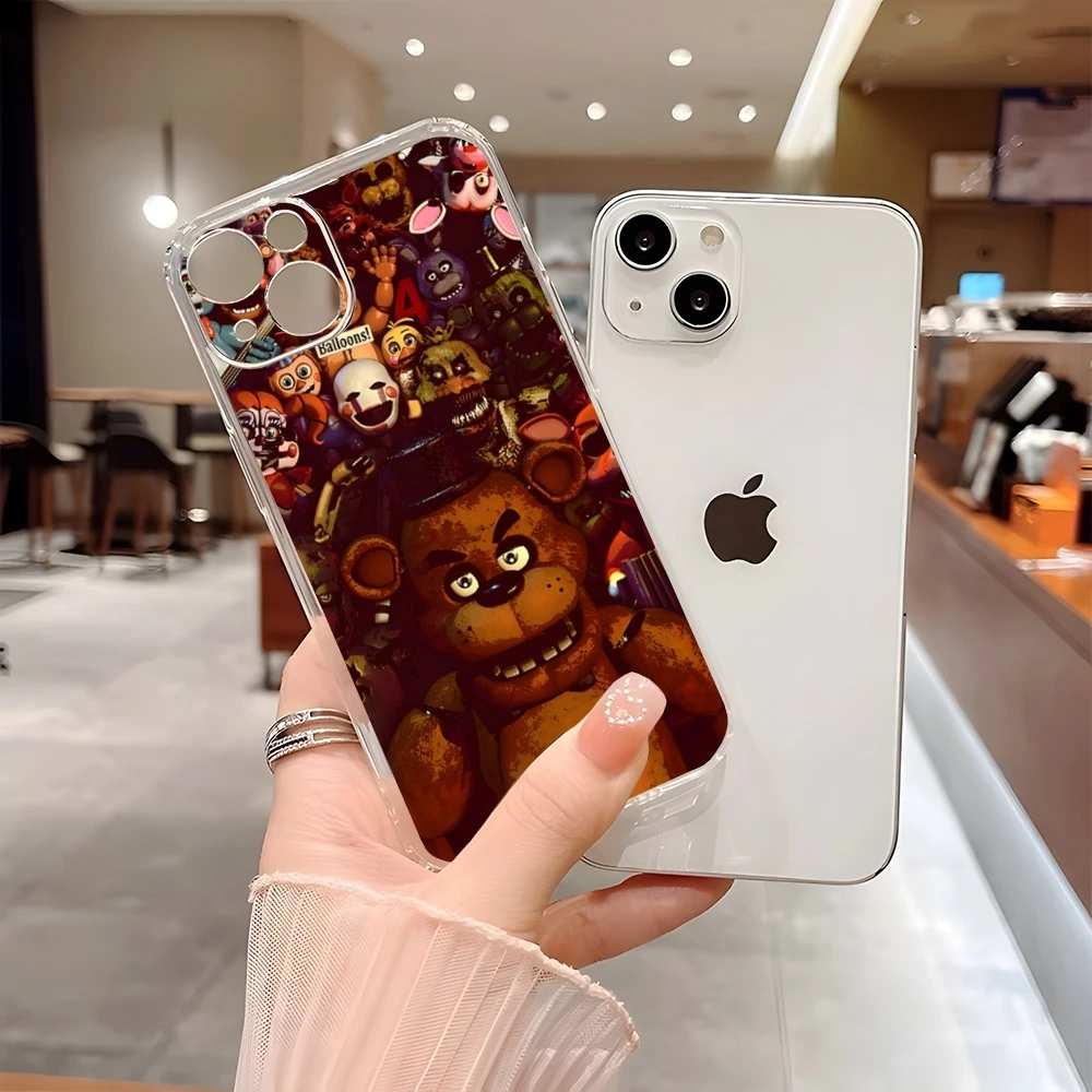 F-Freddys At Five Nights Phone Case For Iphone 15 Pro Max 14 16 Plus 11 12 Mini 13 Pro 7 8 X XR XS SE Transparent Back Cover