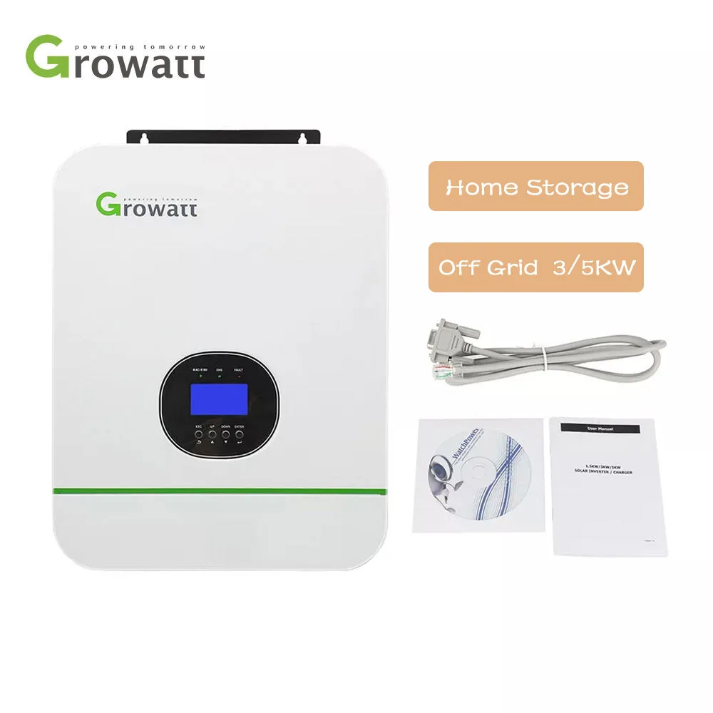 Growatt 3 кВт, 24 В, 48 В, контроллер заряда солнечной батареи Mppt SPF3000TL HVM-48, однофазный Солнечный инвертор