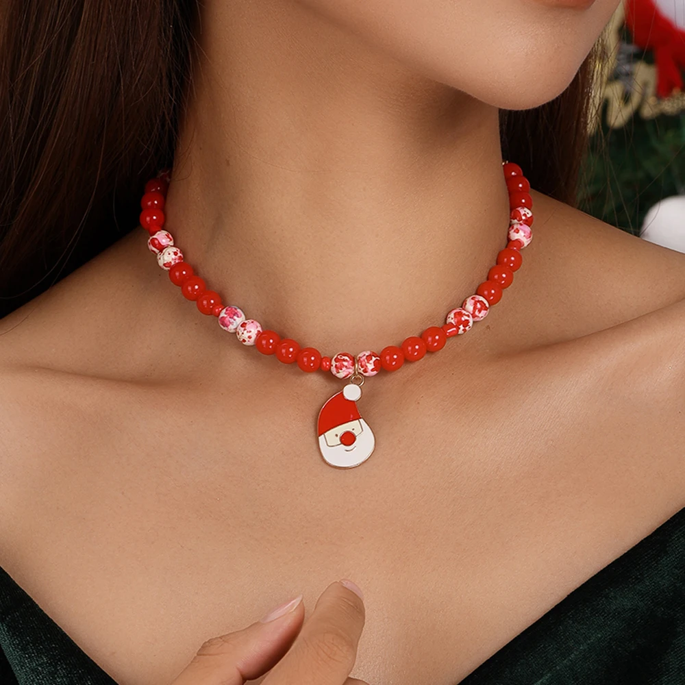 Aihua neue Mode Weihnachten Halskette für Frauen Mädchen Santa Claus Hirsch Glocke Weihnachten Stern Baum Anhänger Halskette Neujahr Geschenke – Detail 21