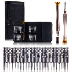 Destornillador de precisión torx 25 en 1, juego de herramientas manuales de precisión para teléfonos móviles, brocas para destornillador, multiherramientas para reloj