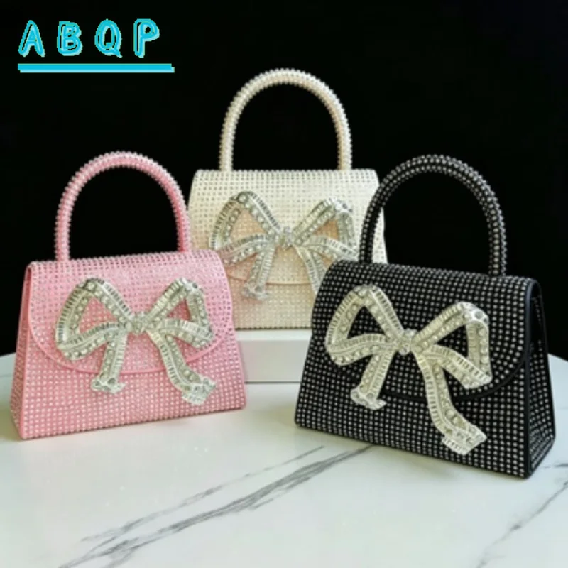 

New Evening Handbag Luxury Brand Diamond-encrusted Sparkling Dinner Party Handbag Bow Diamond-encrusted Women's Shoulder Bag