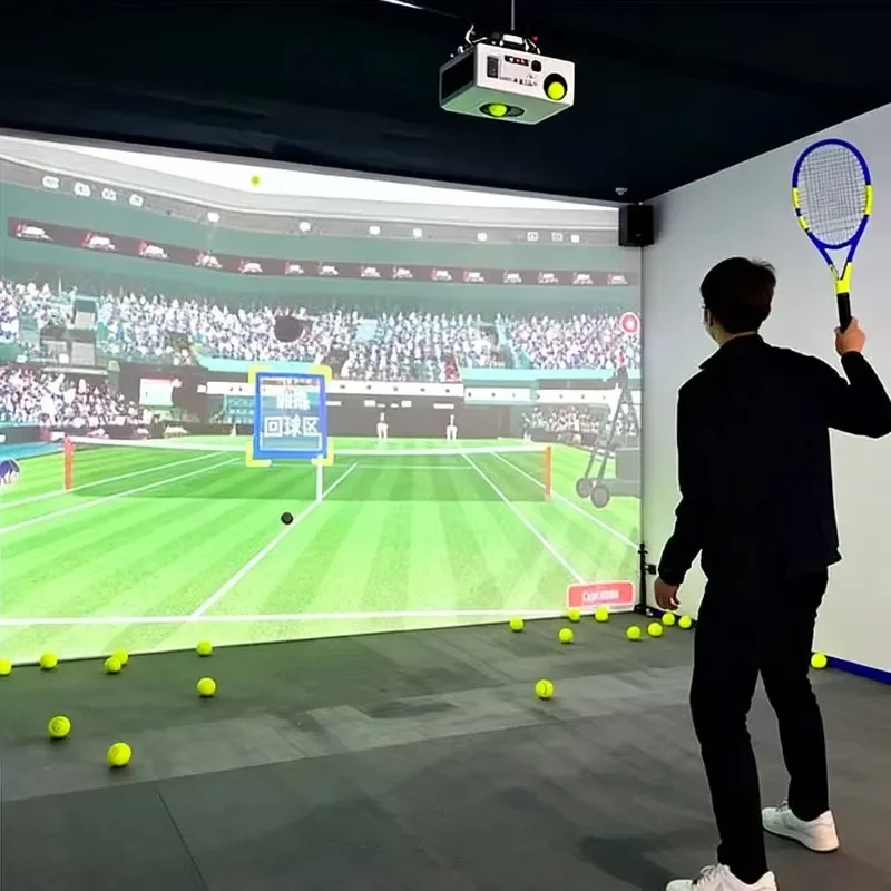 Indoor Tennis Simulator Interactive Wall Projector With Amusement Park Virtual Reality Ar Sports Fitness Game Machine