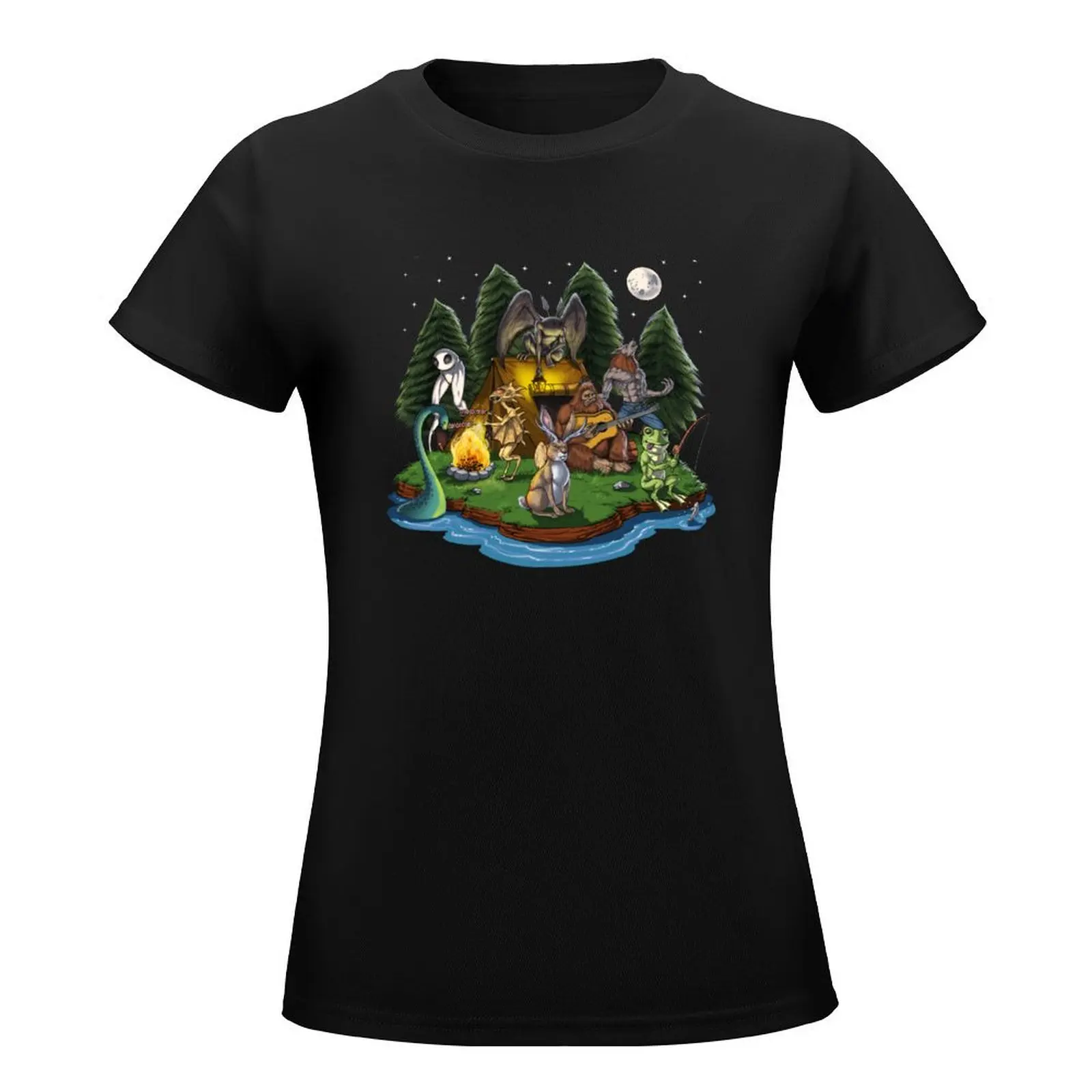 Cryptozoology Cryptids Camping T-Shirt new edition cute tops sublime graphic t-shirts for Women