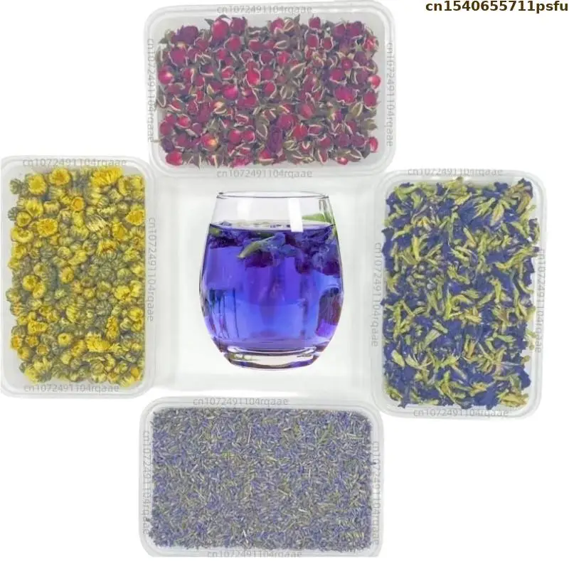 1 Box Natural Dried Flowers Set - 5pcs Bags for Potpourri DIY Handcrafts Artificial Flower Home Fragrance Sachets