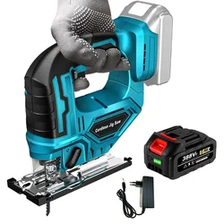 Sierra eléctrica inalámbrica recargable para carpintería, herramienta eléctrica de corte para batería Makita de 18V, 65mm, guía de luz LED