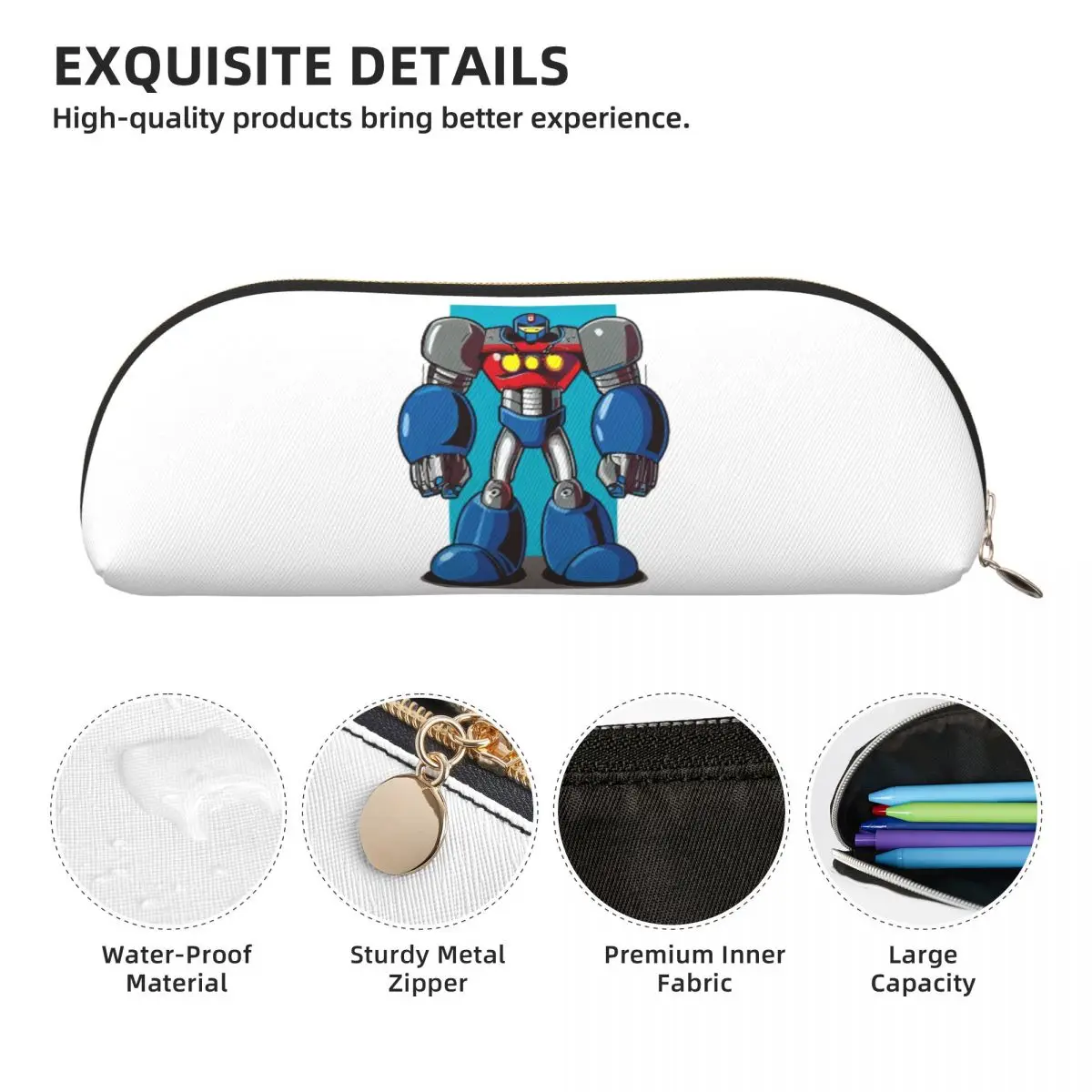 عادية Tetsujin 28 روبوت مقلمة الحقيبة قلم رصاص تخزين لوازم مكتبية سعة كبيرة صندوق القلم حقيبة أقلام رصاص لمدرسة الأطفال