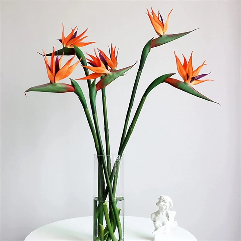 1PC Artificial Strelitzia Fake Flower Bird of Paradise 60cm Simulation Plant for Floral Arrangement Art Holiday Home Party Decor