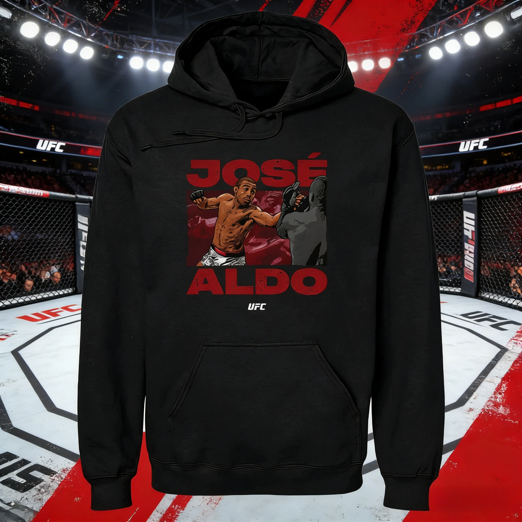 2026 秋冬 UFC ホセ・アルド コンバット グラフィック パーカー 女性ファッション ルーズ カジュアル コットン 暖かい スウェットシャツ ユニセックス コート