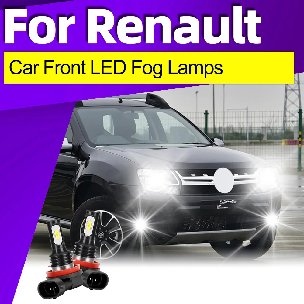 

2 шт. H8 H11 светодиодные противотуманные фары 6000K лампы Plug & Play для Renault Grand Scenic Clio Megane Twingo 2 3 4 CC Laguna Coupe аксессуары