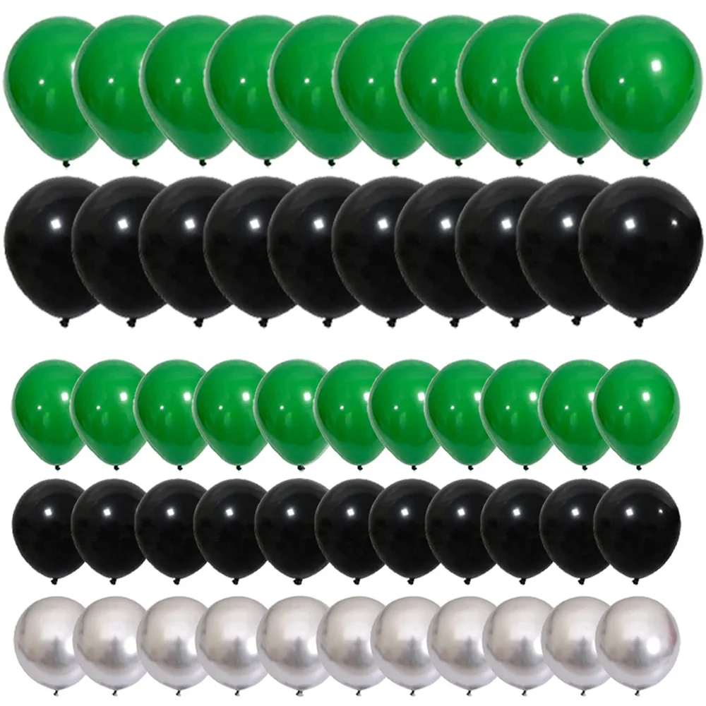 

Green Black Silver Balloons Green Black Balloon Arch Garland Video Gaming Birthday Boy Men Gamer Mine Jungle Safari Party