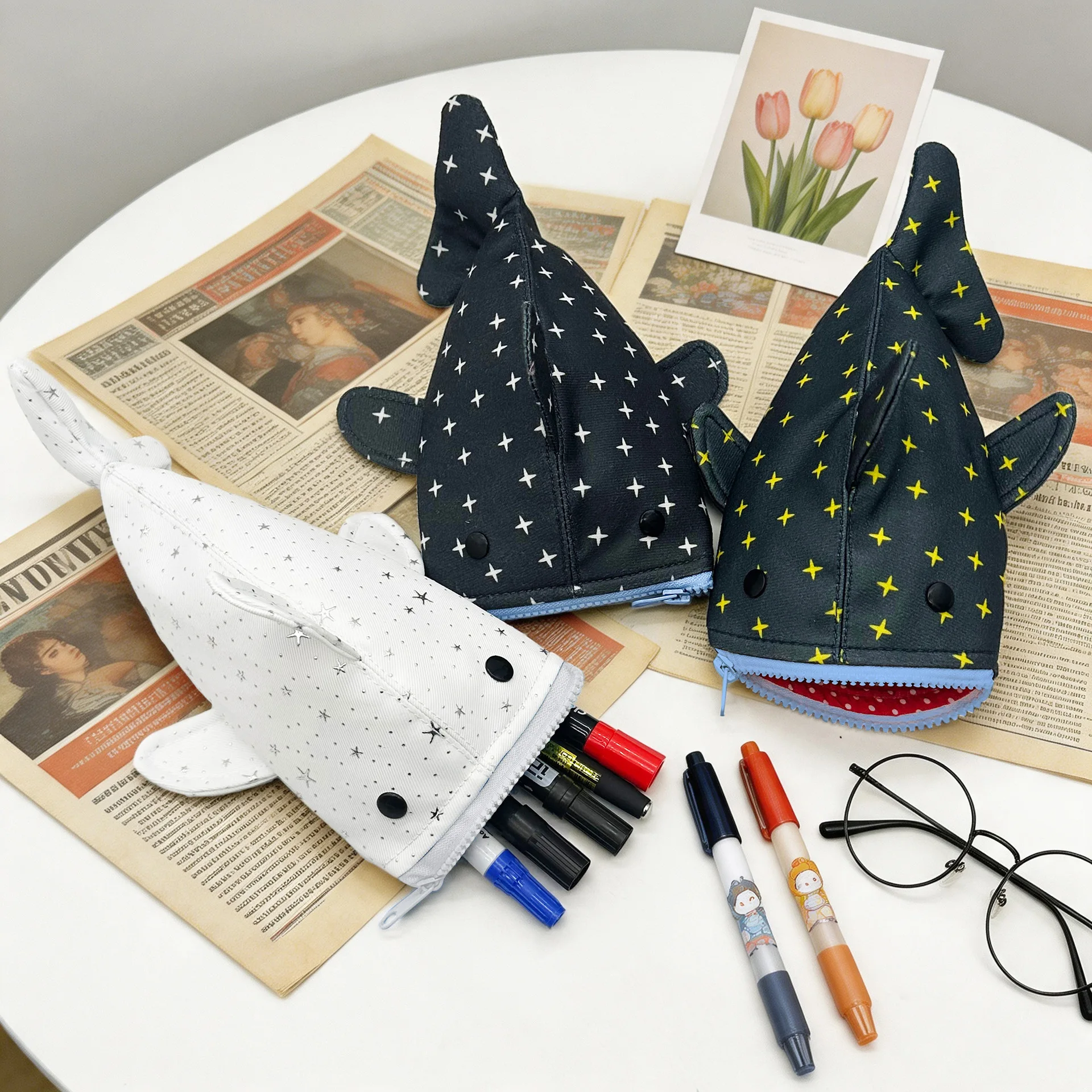 Office Tech Bag - Shark Large Capacity Zipper Pouch Cute