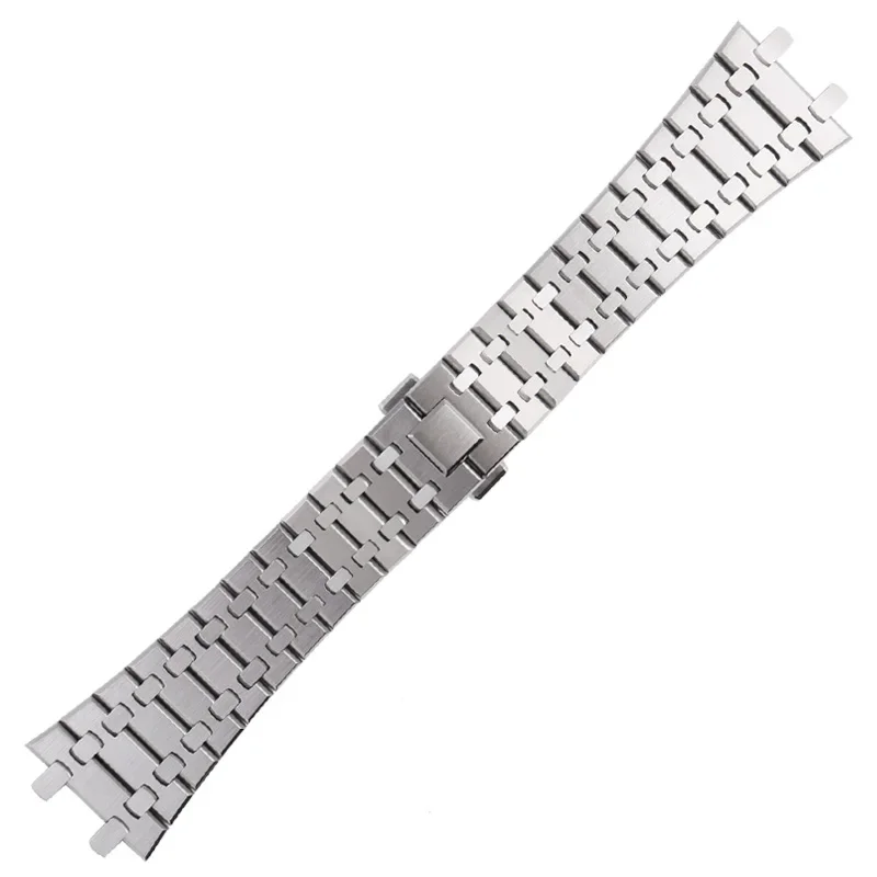 For Ap Royal Oak Series Men Stainless Steel Watch Strap Double Press Buckle 26mm Special Concave-Convex 15400 15500  Watchbands