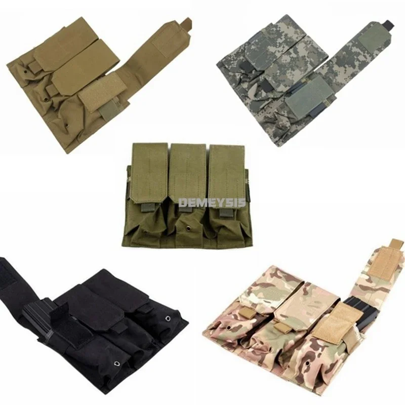 Tactical MOLLE Triple Magazine Pouches Double Triple Shooting Hunting Mag Pouch Wargame Paintball Mag Bag for M4 AR15 Ak47