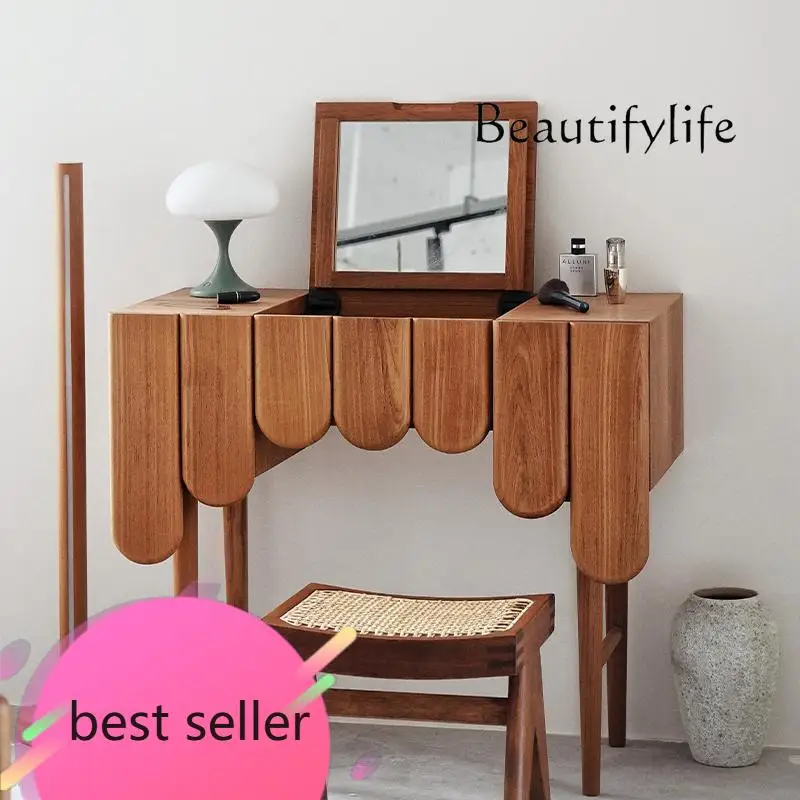 

F Medieval Style Dresser Myanmar Teak Piano Dresser Household Storage Dresser Master Bedroom Storage Cabinet Integrated Table