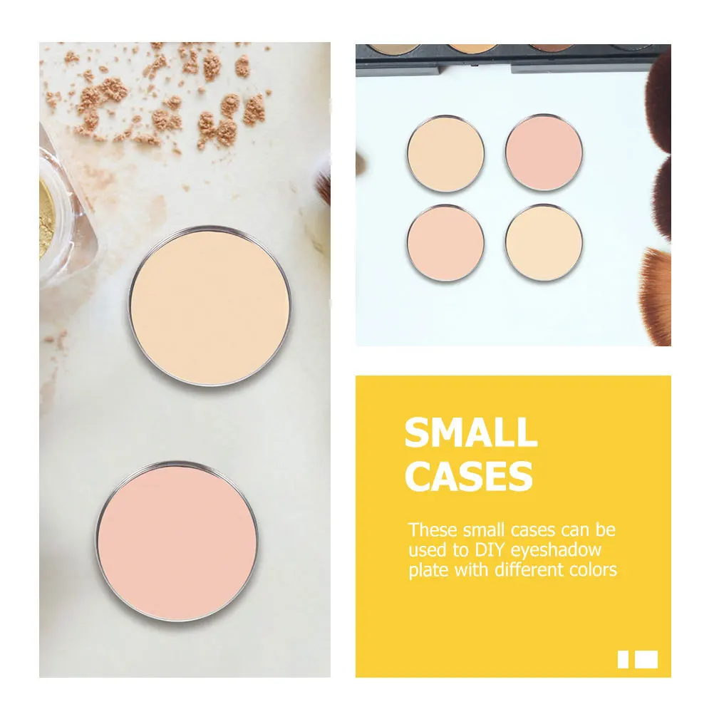 50Pcs Empty Eyeshadow Plates Stainless Steel DIY Pallet Reusable Storage Box for Eye Shadow Lipstick Powder Travel Use