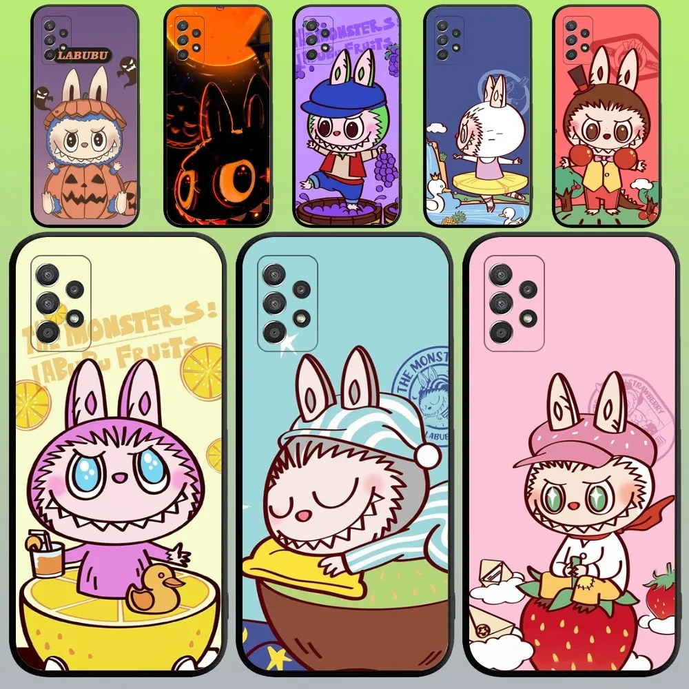 

Cute L-Labubu Phone Case For Samsung Galaxy A20,A21s,A22,A31,A32,A52,A53,A72,73,A80,A91 Soft Black Cover