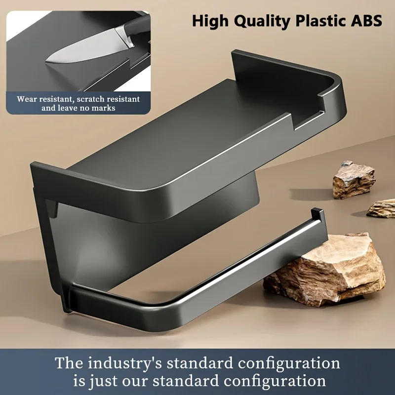 1pc Toilet Paper Holder - Space-Saving Wall-Mounted Perforated  Rack with Toilet Manager Holder Paper towel holder wall Shelf