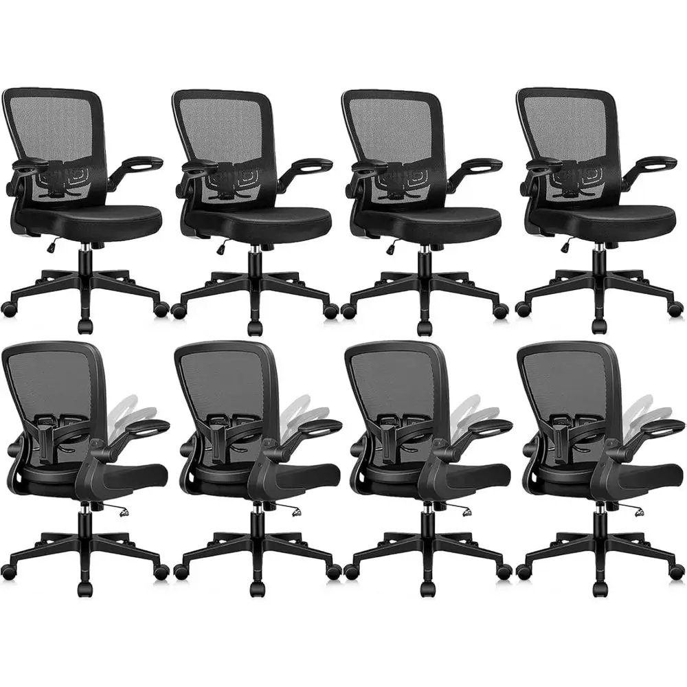 

Ergonomic Mesh Swivel Office Chair with Adjustable Height, Lumbar Support, and Padded Armrests (8-Pack)