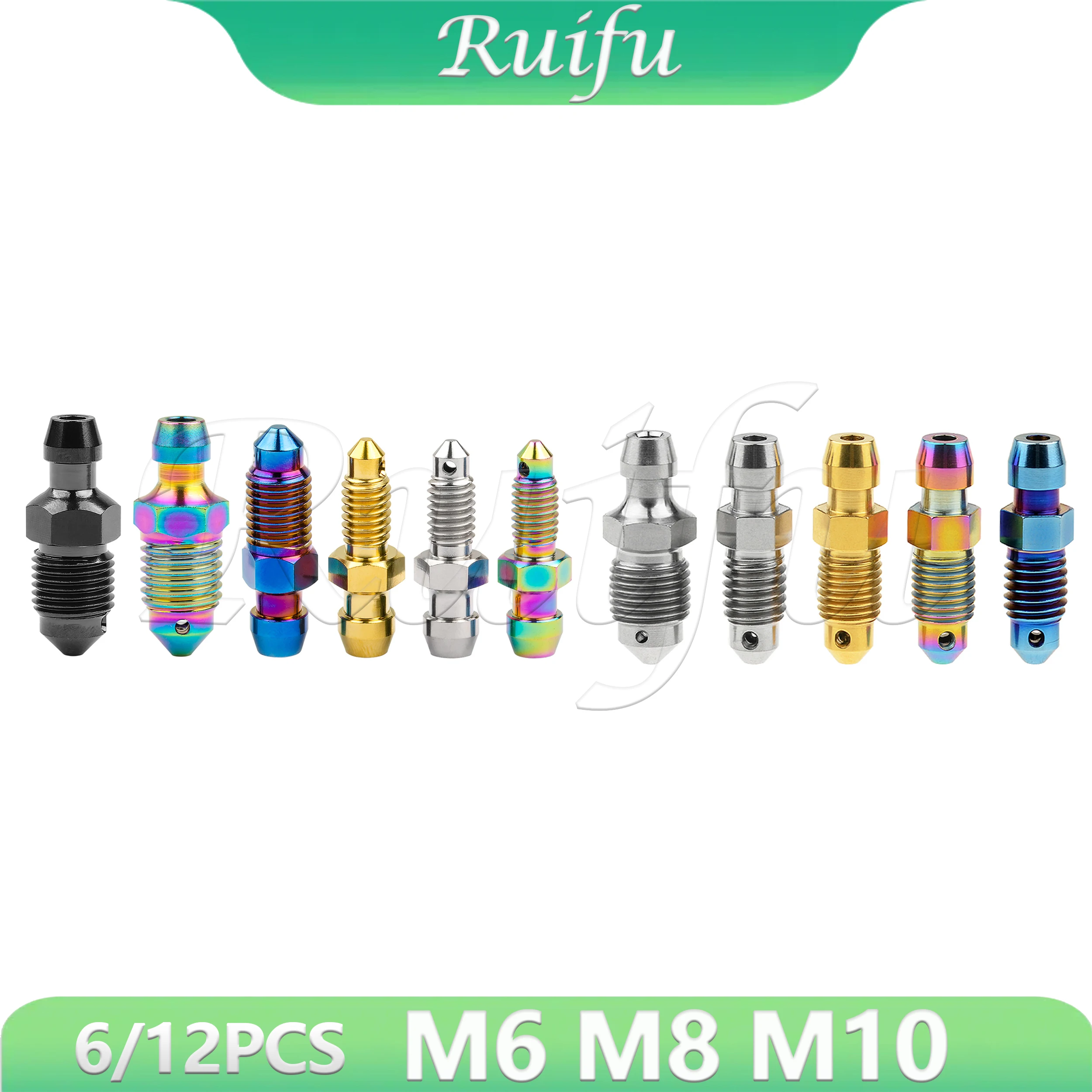 

Ruifu Titanium Bolt 6/12PCS M6/ M8/M10 Motorcycle Brake Caliper Exhaust Screw for Brembo Cars/Frando Abalone