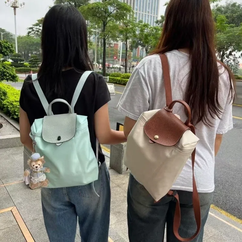 Versatile new foldable backpack embroidered large capacity casual travel nylon waterproof backpack