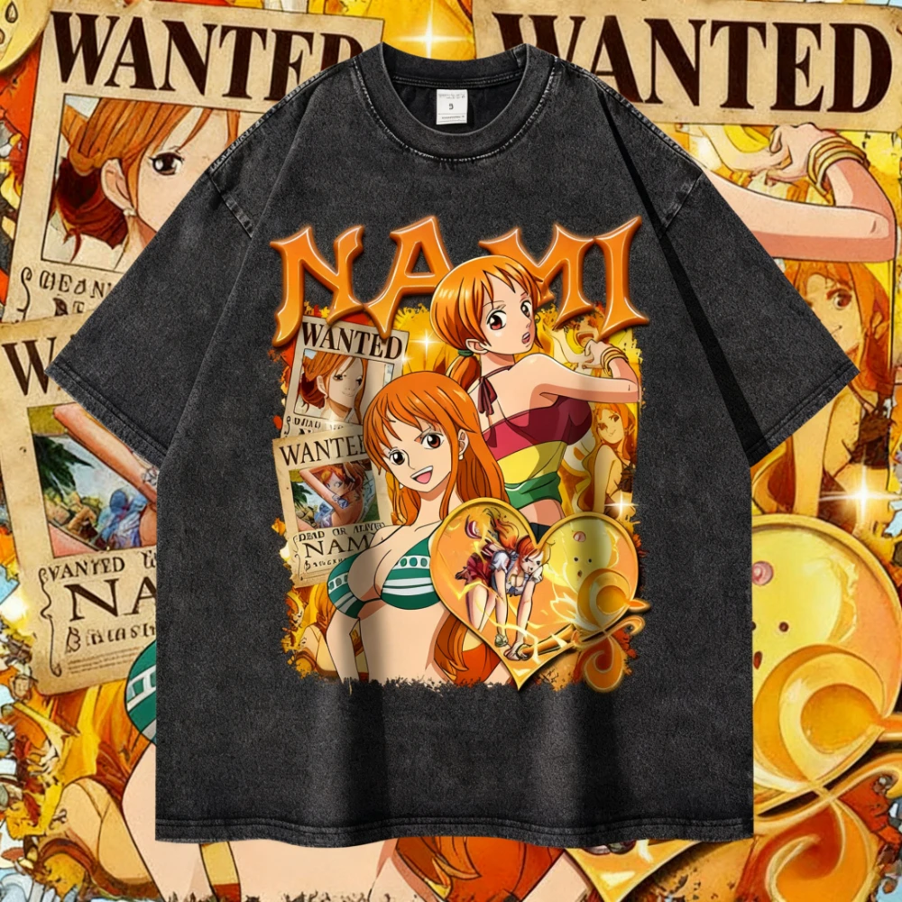 2026 قطعة واحدة نامي تي شيرتات قصيرة الاكمام ملابس الشارع غسلها قميص الانمي انفجار شعبية الرجال والنساء تي شيرت الجولة الرقبة #6
