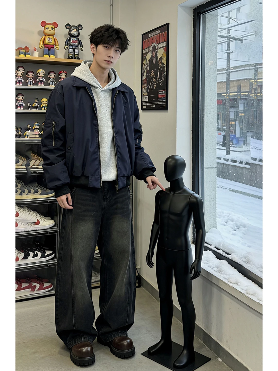 

Мужская весенняя куртка-бомбер Olive Pilot в уличном стиле, свободного кроя, молодежная, повседневная верхняя одежда