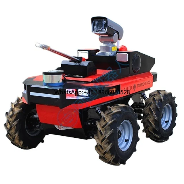 AGV Electric outdoor 4wd all terrains wheeled mobile security guard patrol robot wt-1000 camera robot