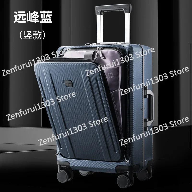 Wear-resistant and scratch-proof luggage trolley case 20-inch front opening boarding case Strong and durable multi-functional