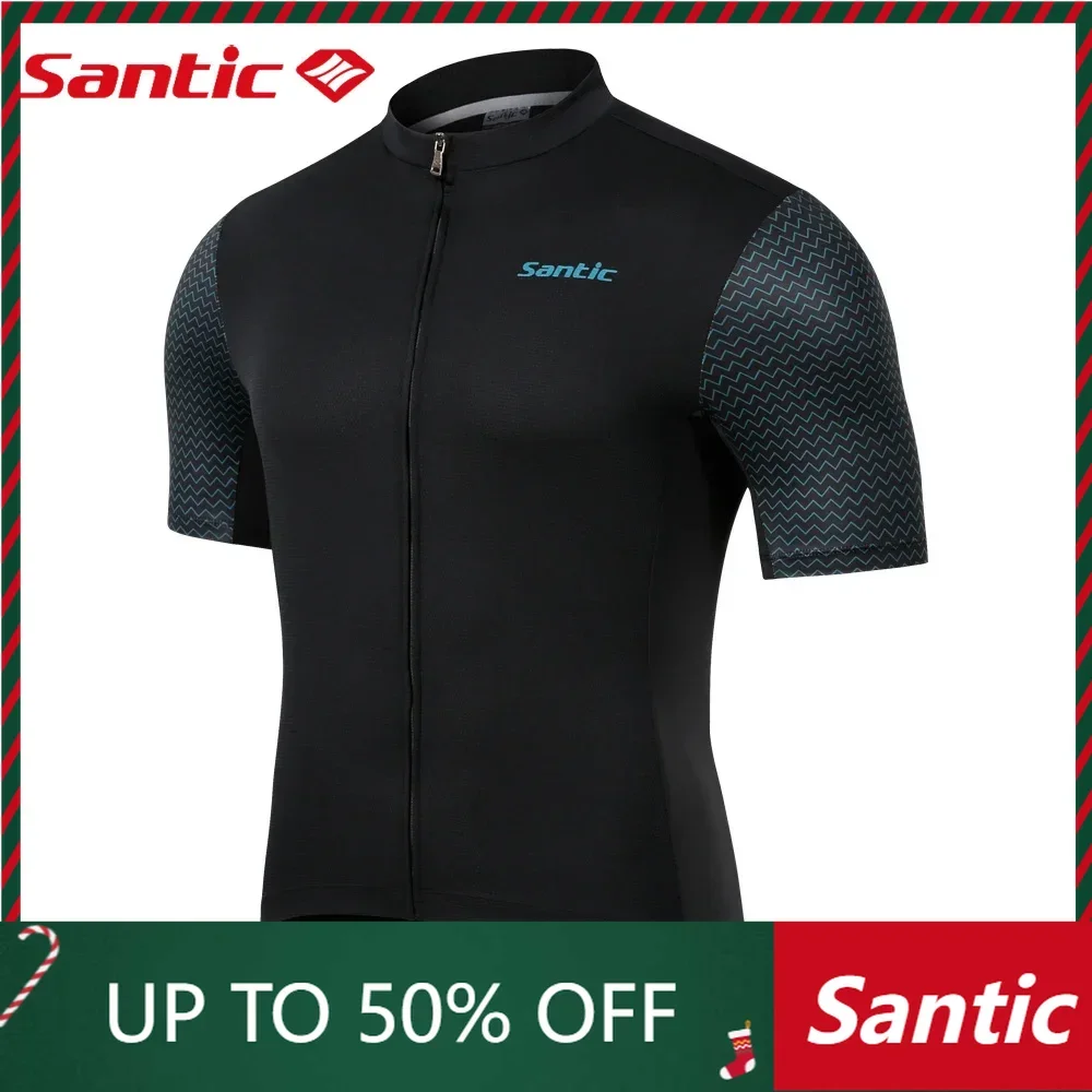 Santic Cycling Jerseys Summer Men Short-sleeved Cycling jersey Clothing Bike Shirt MTB T-shirts Comfortable Asian Size KM1C02221