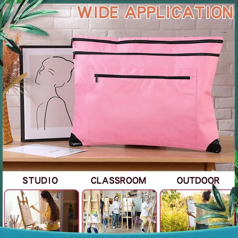 (ใหม่) กระเป๋าเอกสารศิลปะน้ําหนักเบากระเป๋าถือกันน้ําพร้อมไหล่และที่จับที่แข็งแรงสําหรับการร่างภาพโปสเตอร์และภาพวาด