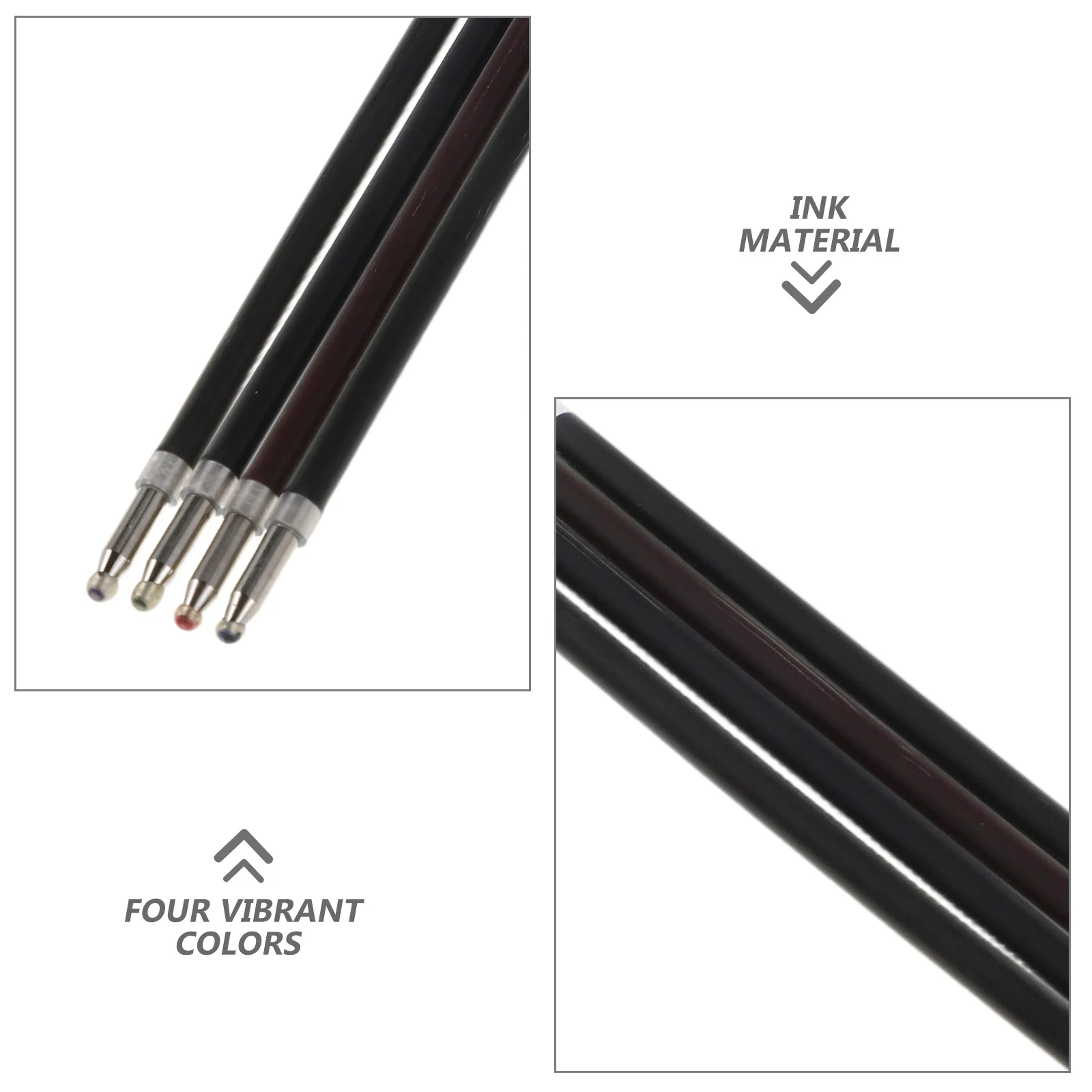 40pcs 4-Color Ballpoint Pen Refills 0.7Mm Retractable Smooth Writing Replacement For Office School Notes Signature Documents