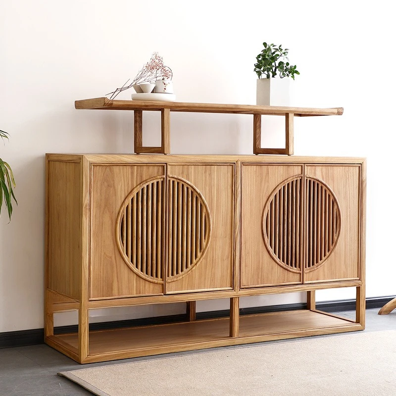 solid wood entrance cabinet Modern simple living room partition locker Entry shoe cabinet Integrated foyer cabinet
