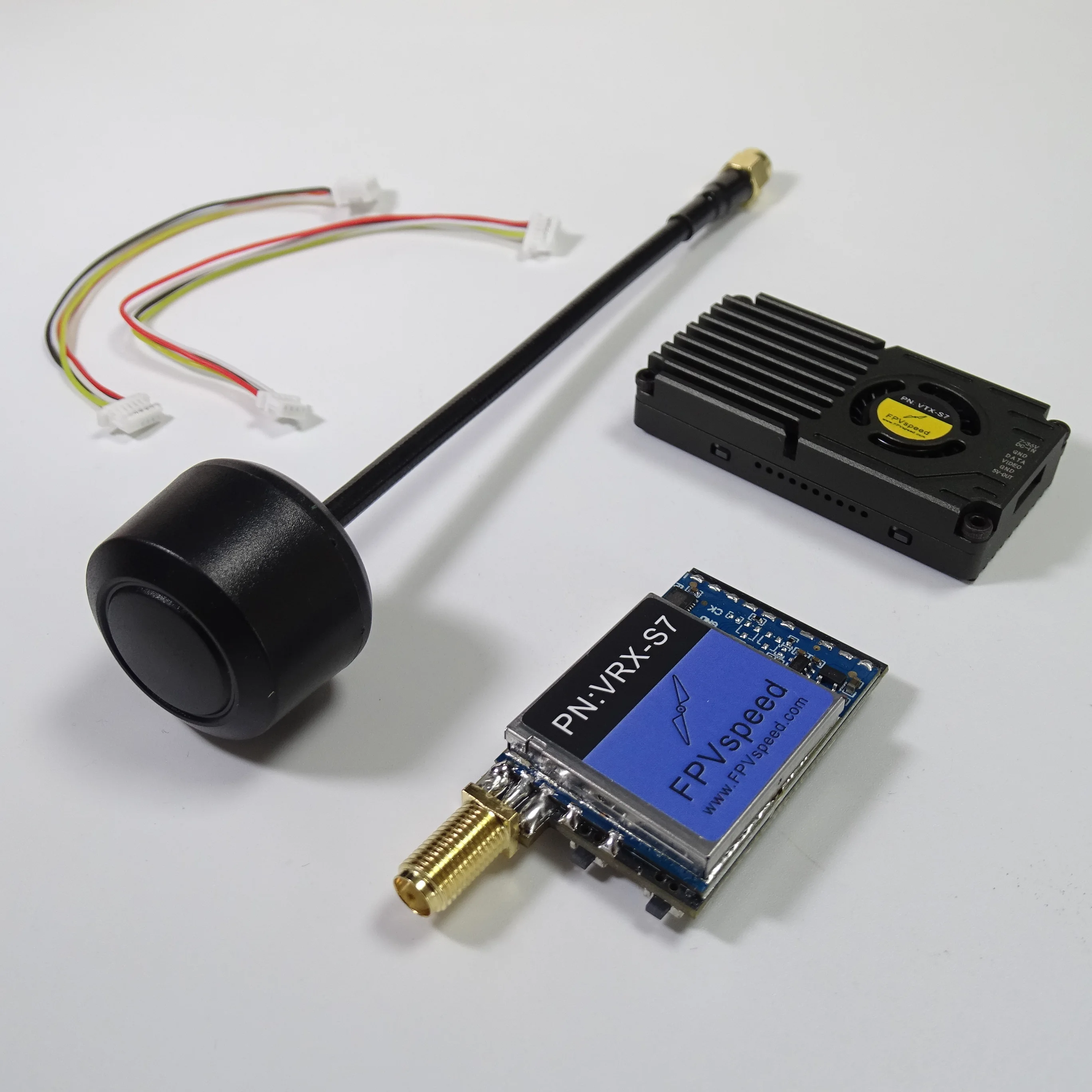 VRX 3.3GHz FPVspeed VRX-S7 3.3G 64CH FPV Wireless Video Receiver (3060-3500MHz), Supports PAL/NTSC, RPSMA  Antenna Connector