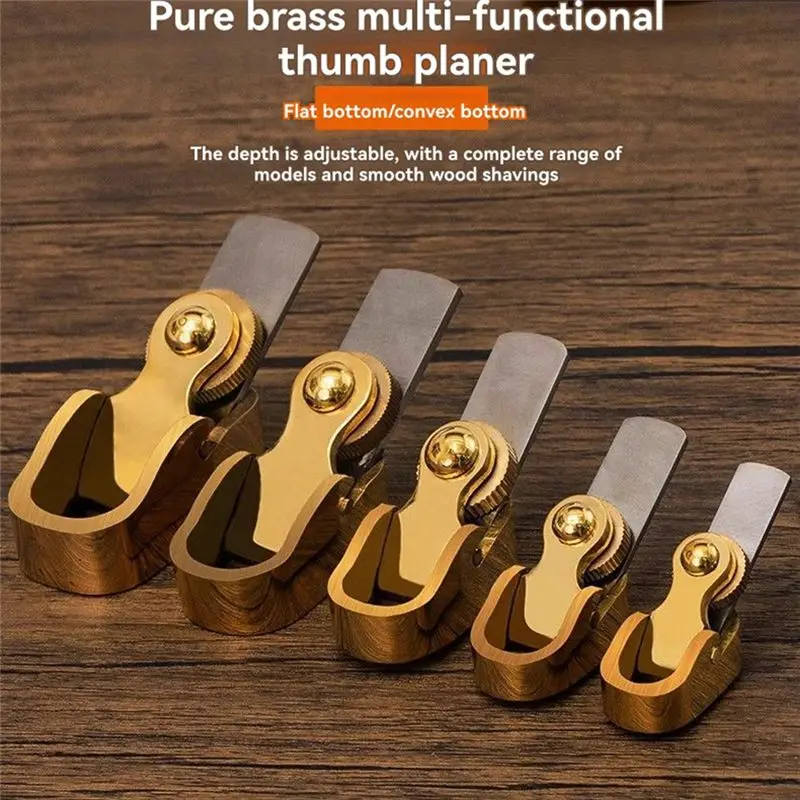 A99I-5PCS Convex Bottom Copper Planes Curved Bottom HSS Plane Cutter Violin Luthier Making Thumb Tool