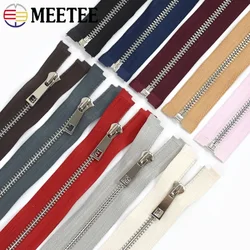 5# Metal Zipper for Jackets 40/50/60/70/80cm Single Open Silver Teeth Zip Clothes Sewing Closures Zippers Repair Kit 2/5/10 Pack