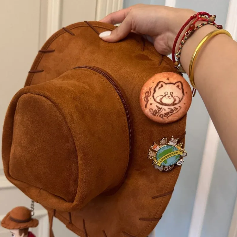 Bolsa de Cosplay de Anime que estola el sombrero de Woodys, bolsa de felpa, lindo diseño de sombrero creativo de dibujos animados, bolsa de juguete para niños para fanáticos, regalos de Navidad y Año Nuevo