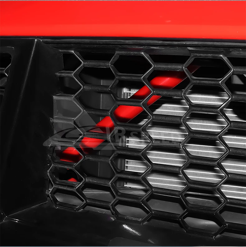 1 paar Auto Kühlergrill Trim Streifen Für Ford Mustang GT Dark Horse EcoBoost 2024 2025 Wrap Sport Styling Dekoration zubehör – Detail 7