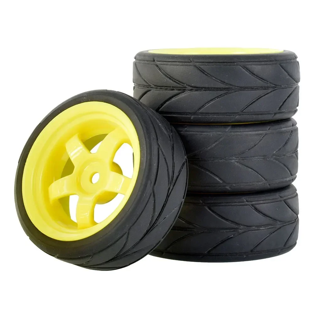 

4Pcs RC 6030-6081 Rubber Tires & Plastic Wheel For HSP HPI 1:10 On-Road Car Racing