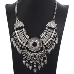 Vintage Boho Necklace Ethnic Style Women Choker Statement Necklace Bohemian Chunky Collar Daily Wear Parties Neckwear