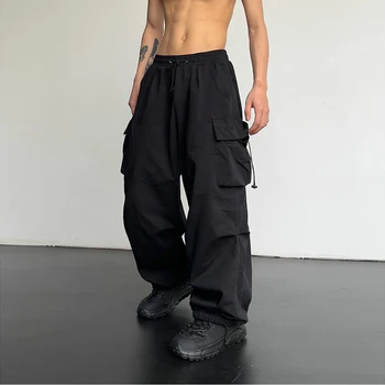 Streetwear Spring Summer Cargo Pants Men Multi-pocket Harajuku Casual Men's Jogger Pants Wide Leg Loose Women's Pants