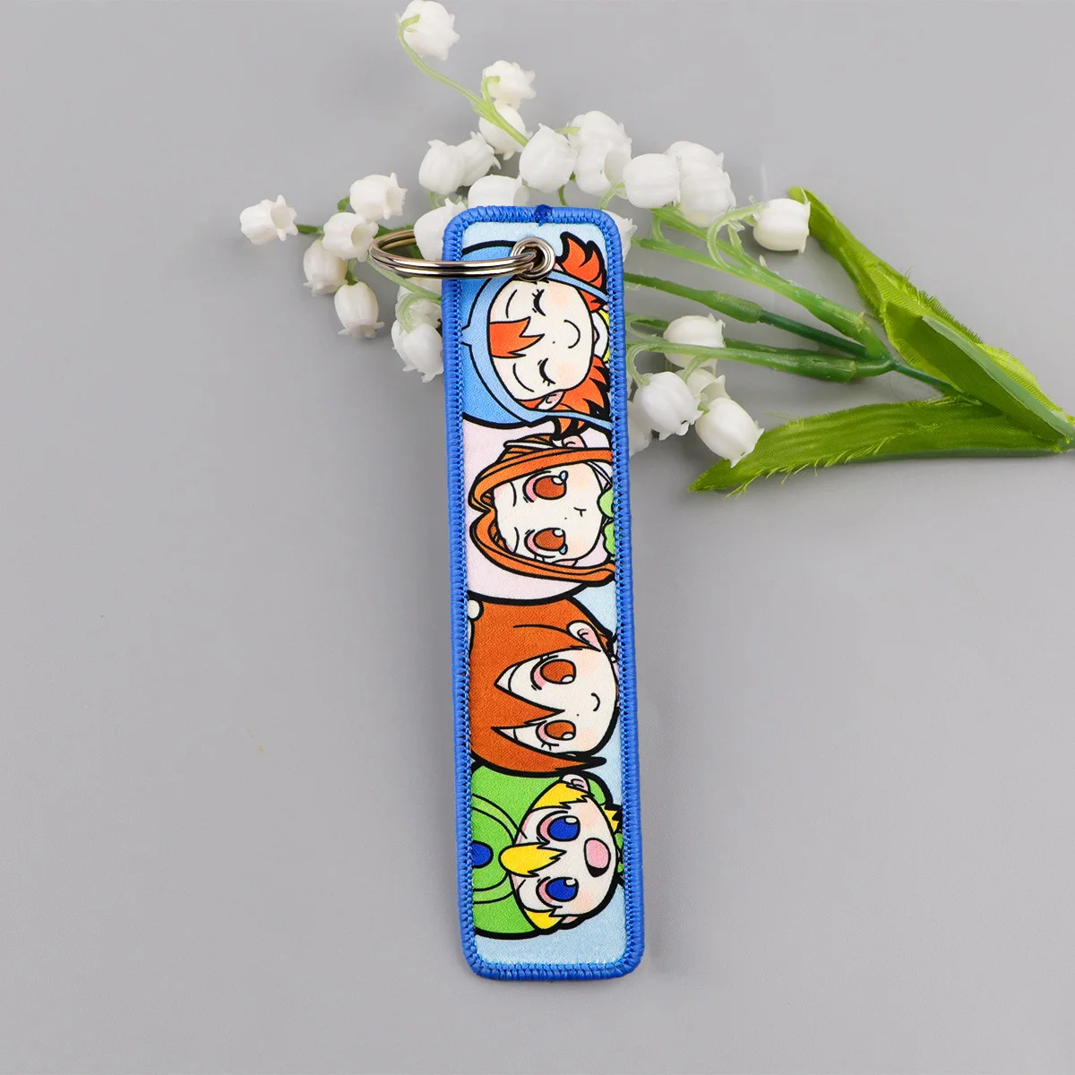 Cartoon Monster Anime Embroidery Key Tags Strap
