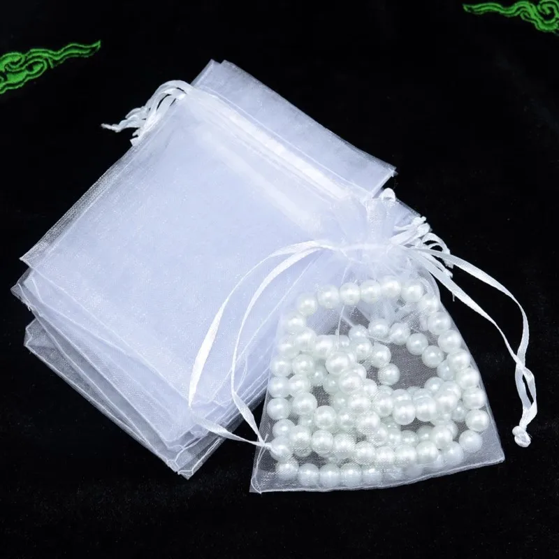 20pcs Drawstring Mesh Bags Packaging Christmas Candy Jewelry Cosmetic Wedding Pocket Gift Bag Multicolor Drawable Organza Pouch