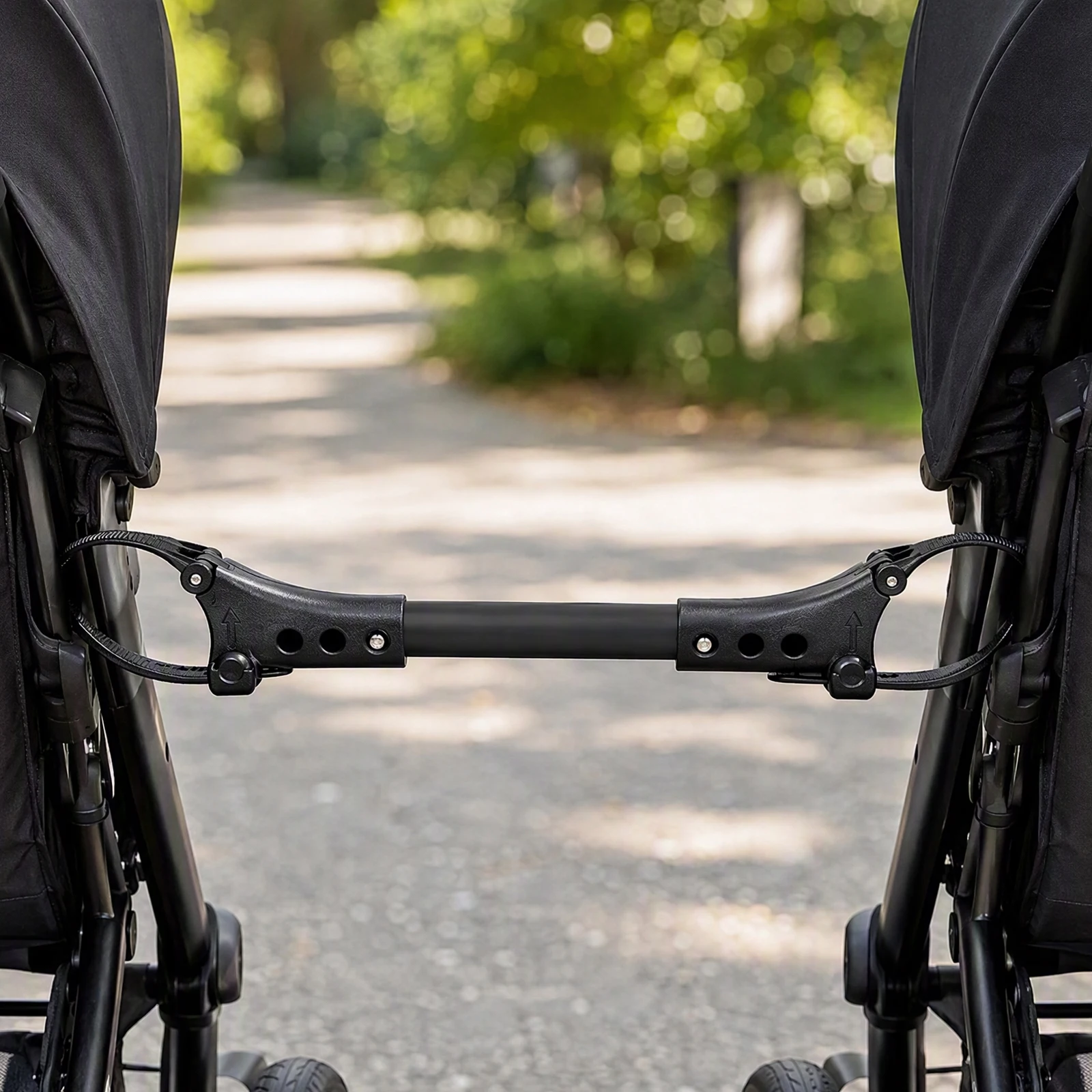 Adjustable Twin Stroller Connector 3-Level Universal Double Buggy Coupler Bar Aluminum Alloy Nylon Strap Pushchair Link Kit