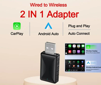 2in1 Wired to Wireless CarPlay Android Auto Adapter for OEM Car Stereo With USB Plug and Play