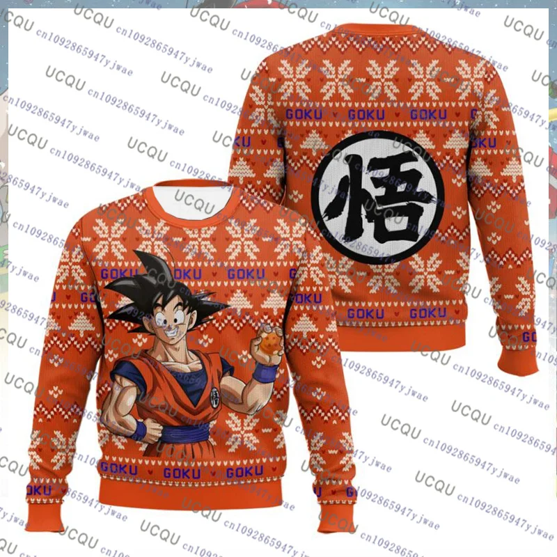 

2025Японский аниме-толстовка Dragon Ball Goku для мужчин/женщин, пуловер большого размера, толстовки, осень-зима, бандай, косплей, толстовка с круглым вырезом