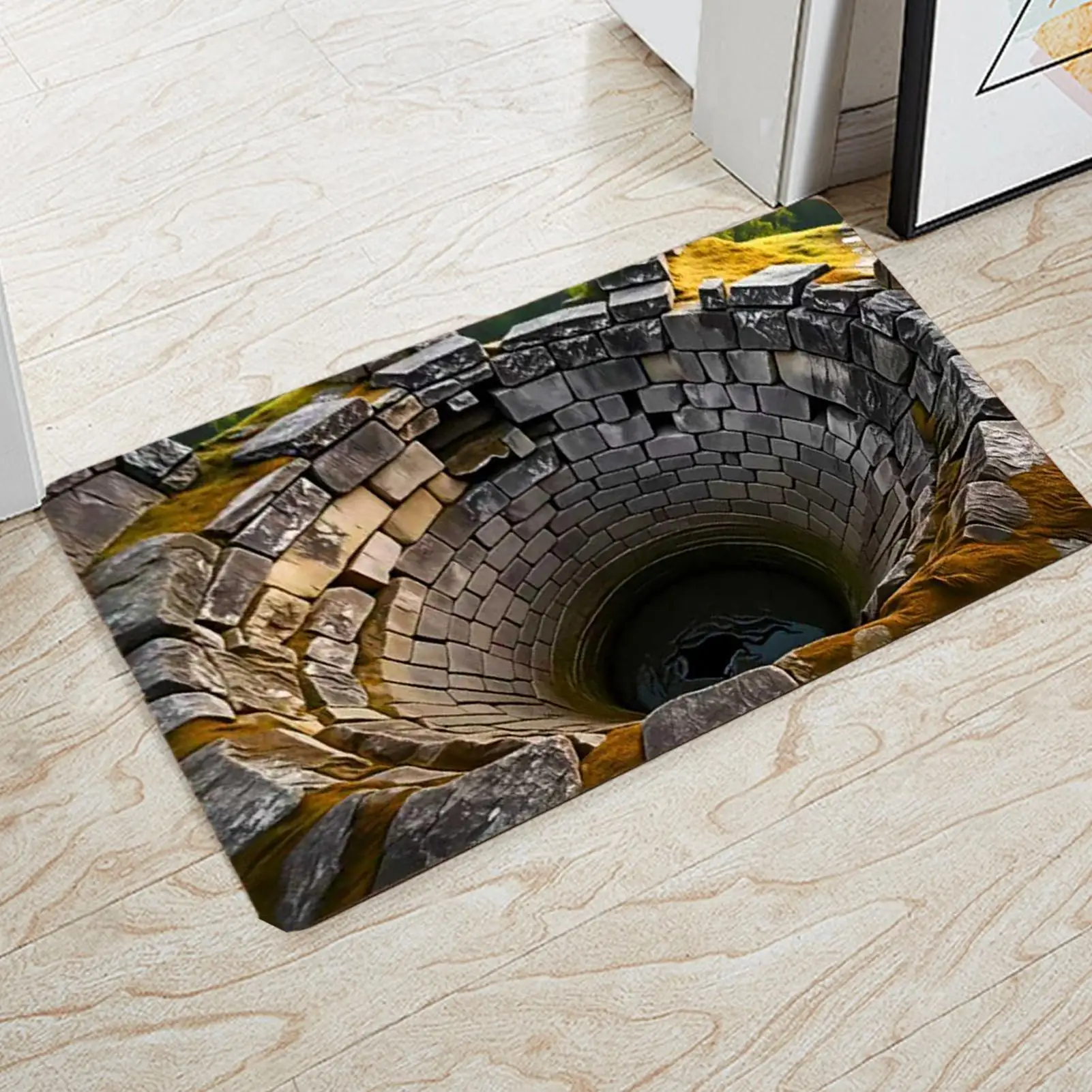 Door Mat Non-Slip Optical Illusion Carpet Optical Illusion Rugs For Playroom Outdoor Patio Bedroom Living Room Kitchen Apartment
