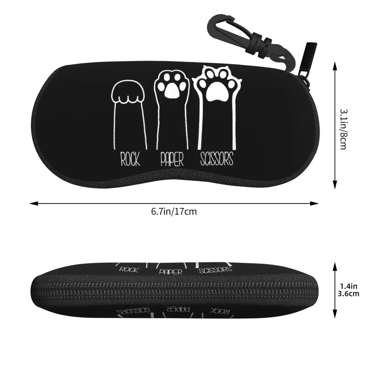 Custom Rock Paper Scissors Cat Paws Funny Cat Lover Shell Eyeglasses Protector Cases Fashion Sunglass Case Glasses Bag