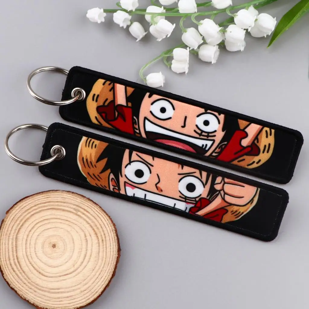 Embroidered Pirate Adventure Cool Key Tag Keychains Women Anime Keychain for Car Motorcycles Men Holder Jewelry Gifts 1pcs