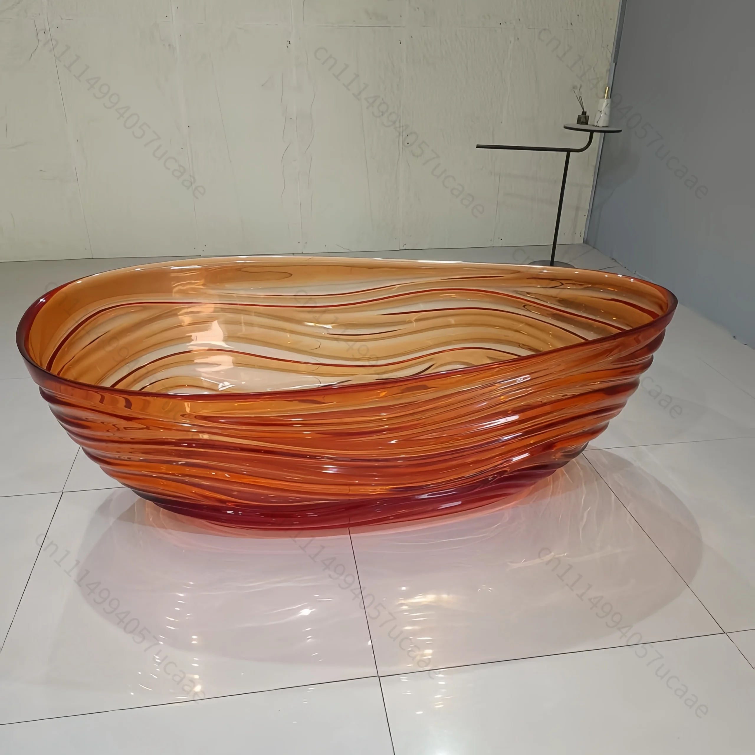 Modern Eco-Friendly Durable Transparent Resin Oval Freestanding Bathtub Drainer Indoor Soaking Bathroom 50-59gal 5-year Warranty