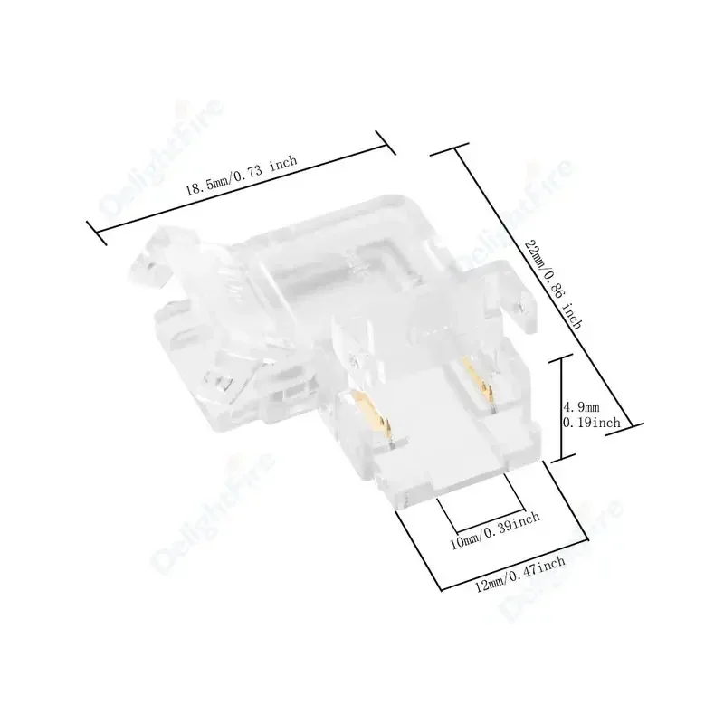 Conector LED COB de 5mm, 8mm y 10mm, conectores para tira de LED, cable de extensión, Terminal de Clips fijos para luces LED COB SMD 2835 5050